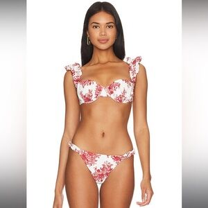 LPA Zella Top in Red & Crème floral